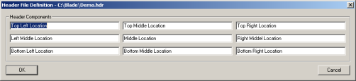 Header File Definition dialog box