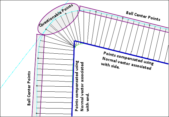 显示方形边缘叶片的可疑点的样例