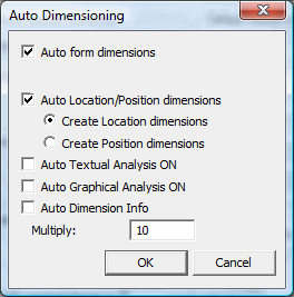 Auto Dimensioning dialog box Auto Dimensioning dialog box