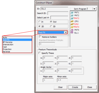 Constructing an Ellipse Feature