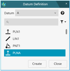 Datum Definition dialog box Datum Definition dialog box