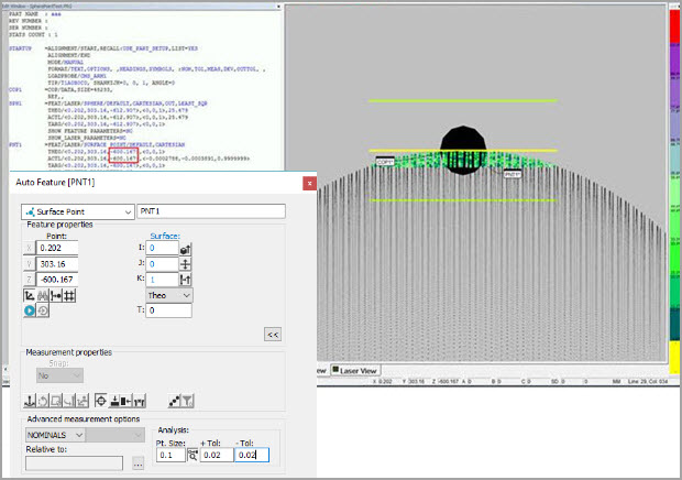 Sherical surface point example