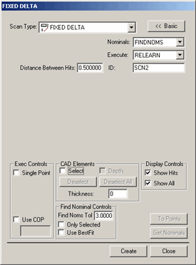 Fixed Delta dialog box