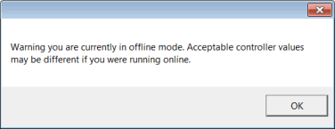 Offline mode warning message