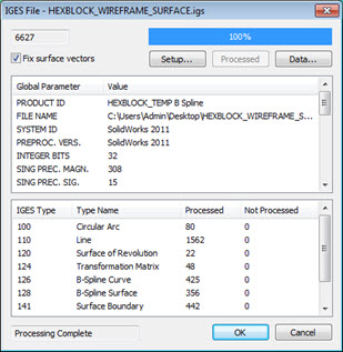 IGES File dialog box IGES File dialog box