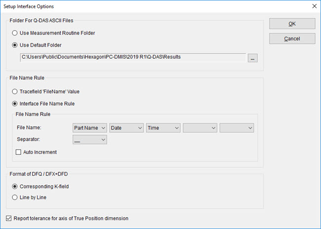 Setup Interface Options dialog box Setup Interface Options dialog box
