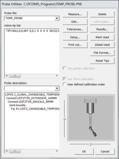 Esempio di finestra di dialogo Utility tastatore