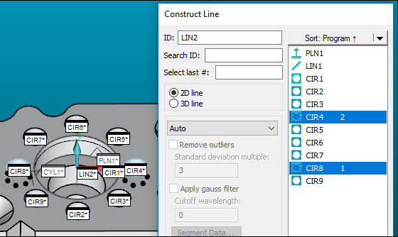 CIR8 및 CIR4의 선 CIR8 및 CIR4의 선