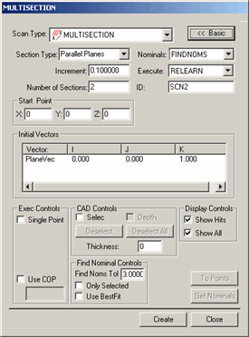 Multisection dialog box