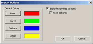 Import Options dialog box