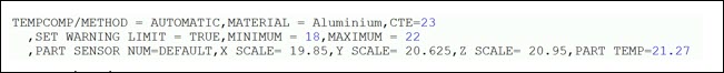 TEMPCOMP - Command Mode Example TEMPCOMP - Command Mode Example