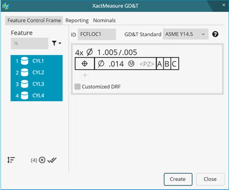 GD&T dialog box