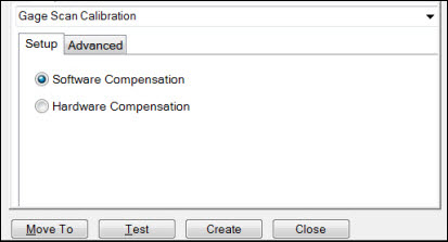 Setup Tab - Gage Scan Calibration Strategy