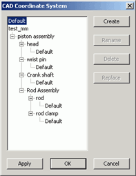 CAD Coordinate System dialog box