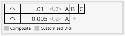 Two single segment "form and location" line profile