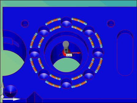 CAD 曲面上突出显示的点的示例