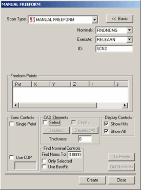 Manual Freeform dialog box
