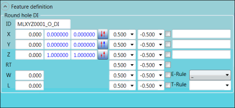 Feature definition group for DI feature