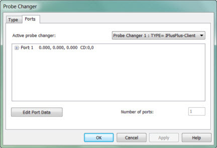 Probe Changer dialog box - Ports tab