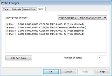 Probe Changer dialog box - Ports tab