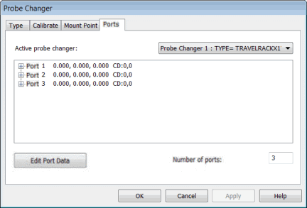 Probe Changer dialog box - Ports tab