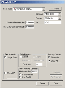 Variable Delta dialog box