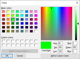 Color dialog box