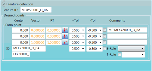 Feature definition group for PP feature