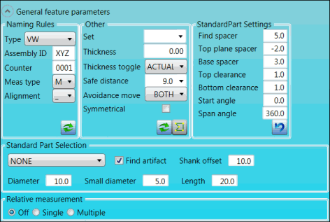Tactile measurement options Tactile measurement options