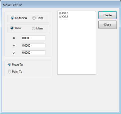 Move Feature dialog box Move Feature dialog box