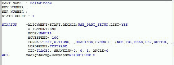 Example of Edit window for Disabled mode