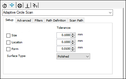 Sample Probe Toolbox tabs