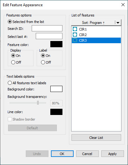 Edit Feature Appearance dialog box
