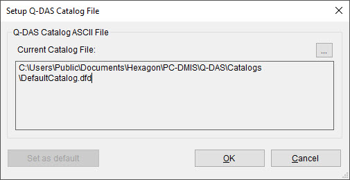 Setup Q-DAS Catalog File dialog box