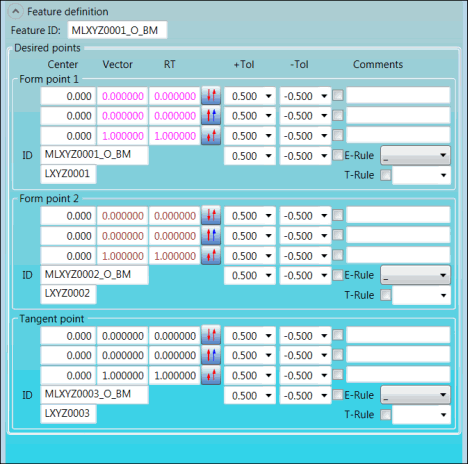 Feature definition group for BM feature