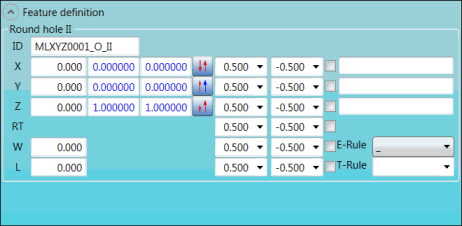 Feature definition group for II feature