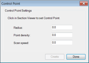 Control Point dialog box