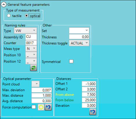 Optical measurement options