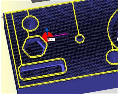 Elemento automático de plano de ejemplo con el recorte basado en CAD activado