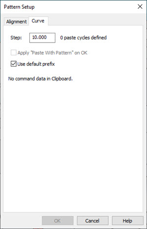 패턴 설정 - 곡선 탭 패턴 설정 - 곡선 탭