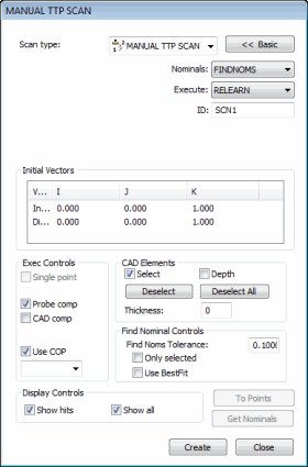 Manual TTP Scan dialog box