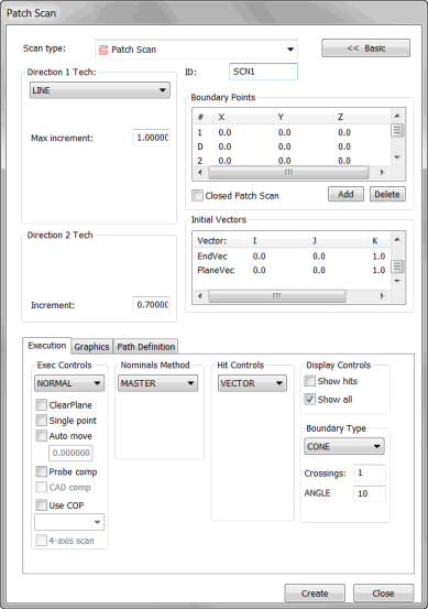 Patch Scan dialog box