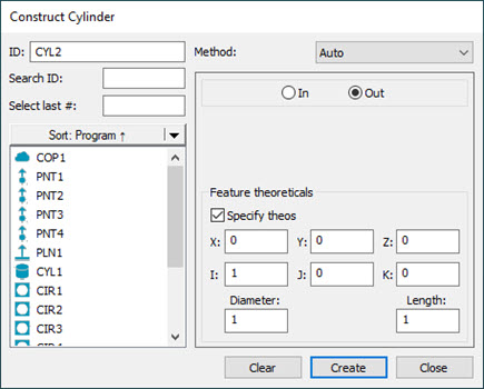 Constructing a Cylinder Feature