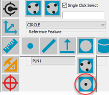 Select the Measure Single Point Circle icon