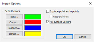 Import Options dialog box