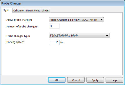 Probe Changer dialog box - Type tab