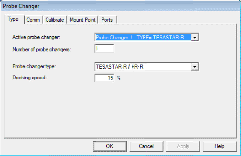 Probe Changer dialog box - Type tab