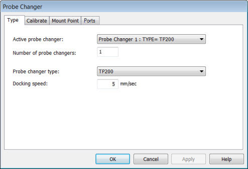 Probe Changer dialog box - Type tab