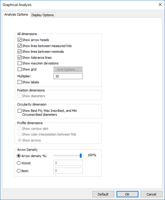 Graphical Analysis dialog box