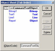 Object Sheet dialog box